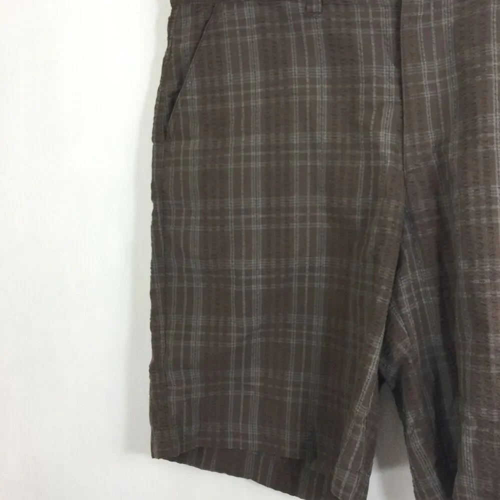 Patagonia Mens Organic Cotton Seersucker Textured Plaid Shorts Brown Size 36 - Picture 3 of 10